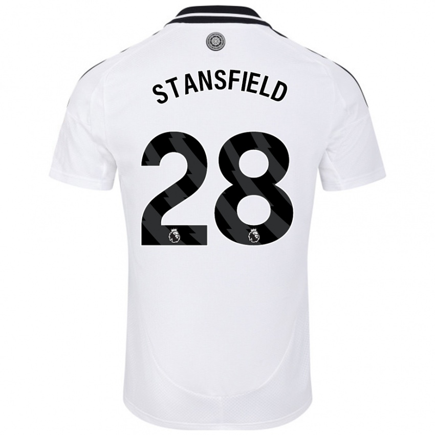 Niño Camiseta Jay Stansfield #28 Blanco 1ª Equipación 2024/25 La Camisa Chile