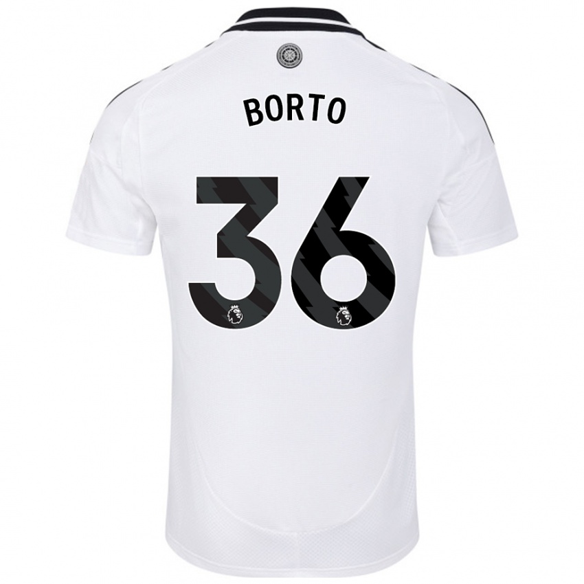 Niño Camiseta Alex Borto #36 Blanco 1ª Equipación 2024/25 La Camisa Chile