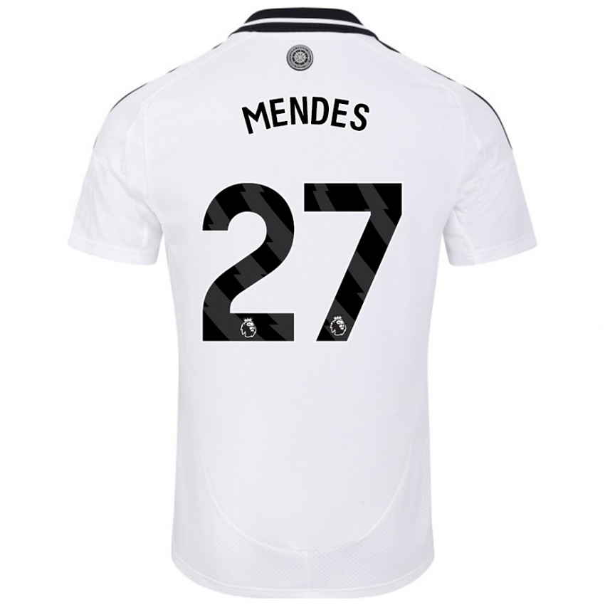 Niño Camiseta Megalie Mendes #27 Blanco 1ª Equipación 2024/25 La Camisa Chile