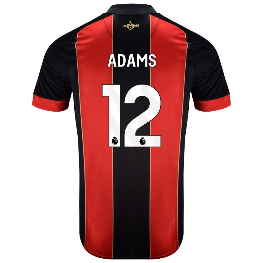 Niño Camiseta Tyler Adams #12 Rojo Negro 1ª Equipación 2024/25 La Camisa Chile