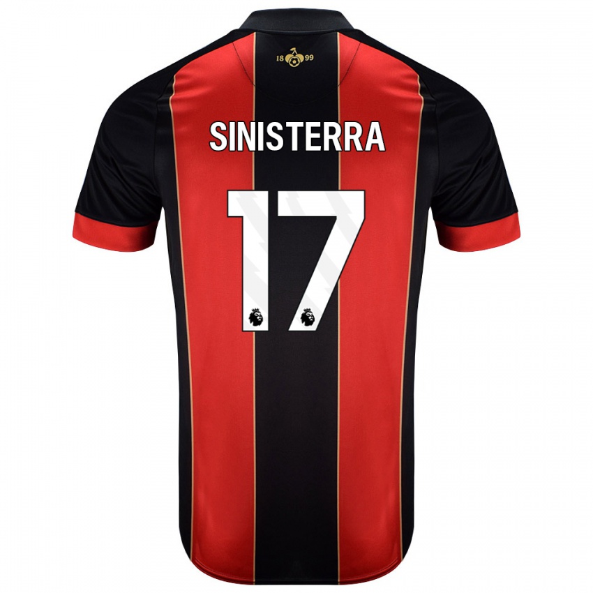 Niño Camiseta Luis Sinisterra #17 Rojo Negro 1ª Equipación 2024/25 La Camisa Chile