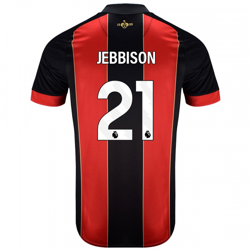 Niño Camiseta Daniel Jebbison #21 Rojo Negro 1ª Equipación 2024/25 La Camisa Chile