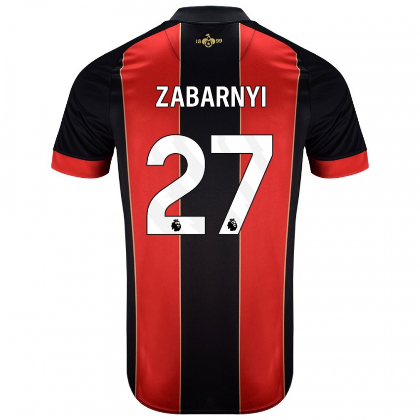 Niño Camiseta Ilya Zabarnyi #27 Rojo Negro 1ª Equipación 2024/25 La Camisa Chile