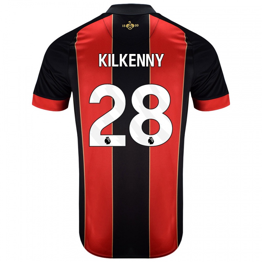 Niño Camiseta Gavin Kilkenny #28 Rojo Negro 1ª Equipación 2024/25 La Camisa Chile