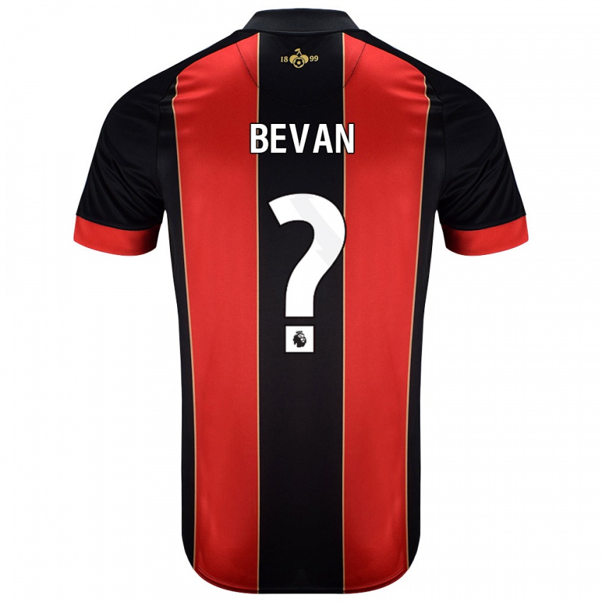 Niño Camiseta Owen Bevan #0 Rojo Negro 1ª Equipación 2024/25 La Camisa Chile