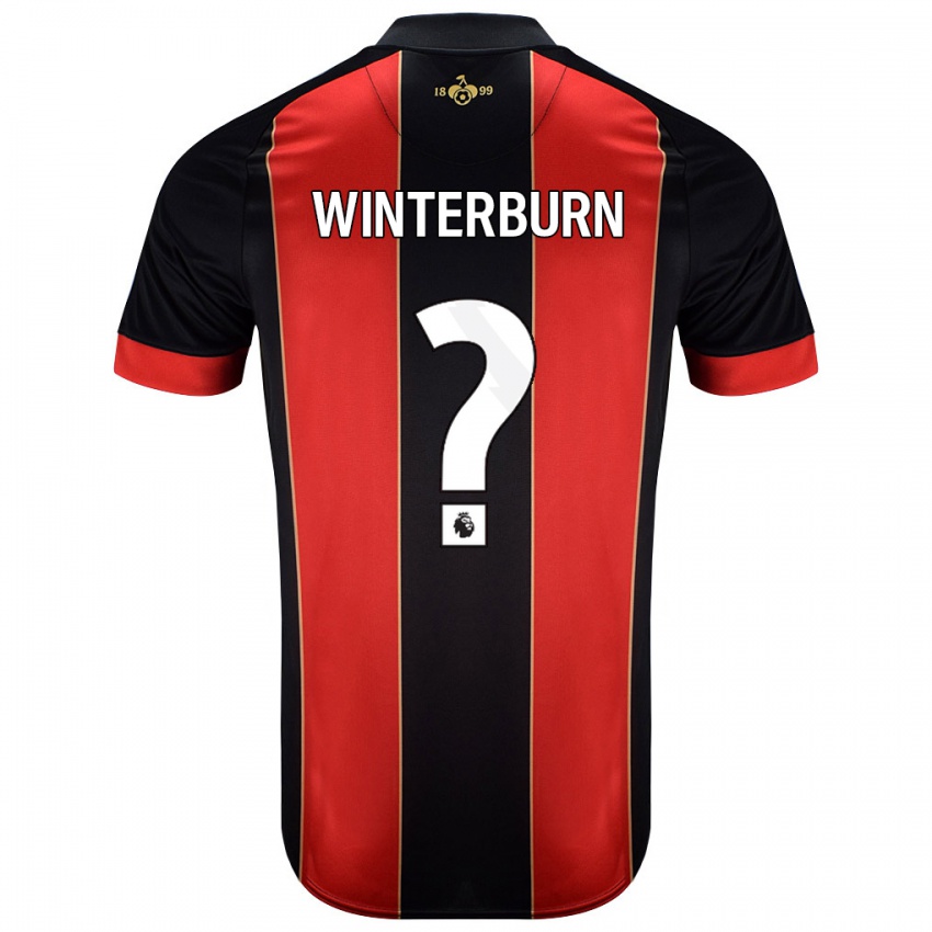 Niño Camiseta Ben Winterburn #0 Rojo Negro 1ª Equipación 2024/25 La Camisa Chile