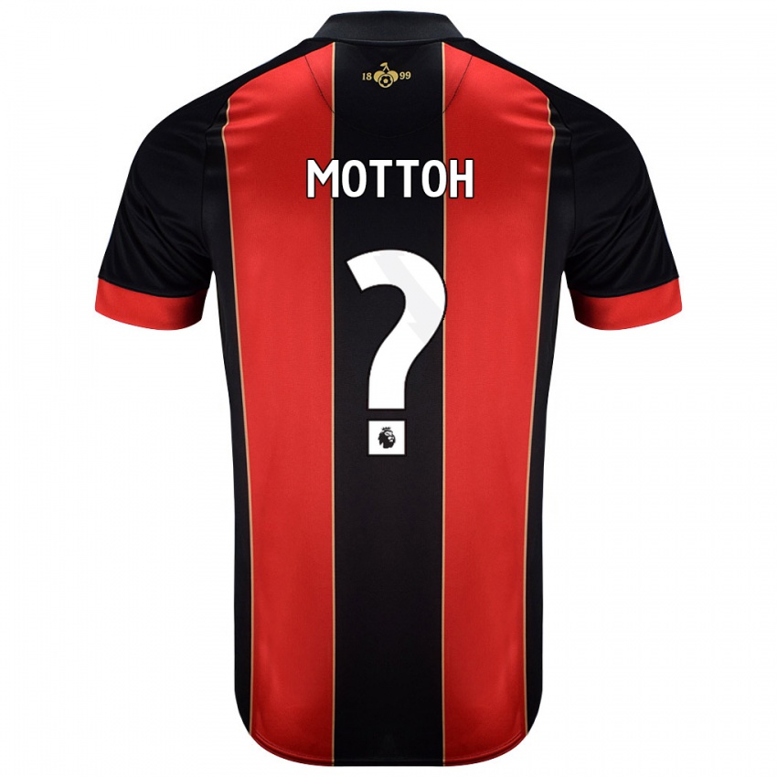 Niño Camiseta Koby Mottoh #0 Rojo Negro 1ª Equipación 2024/25 La Camisa Chile