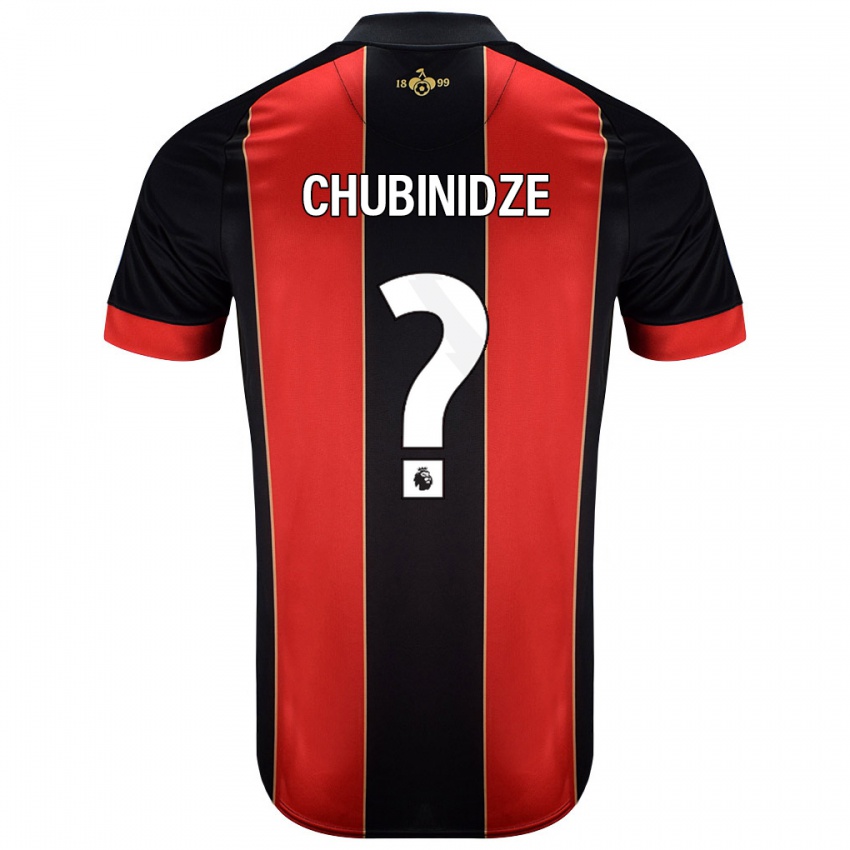 Niño Camiseta George Chubinidze #0 Rojo Negro 1ª Equipación 2024/25 La Camisa Chile