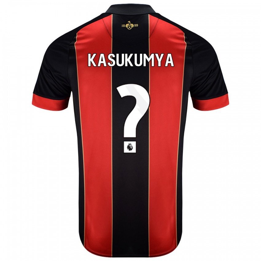 Niño Camiseta Kashanga Kasukumya #0 Rojo Negro 1ª Equipación 2024/25 La Camisa Chile