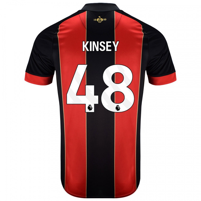 Niño Camiseta Max Kinsey #48 Rojo Negro 1ª Equipación 2024/25 La Camisa Chile