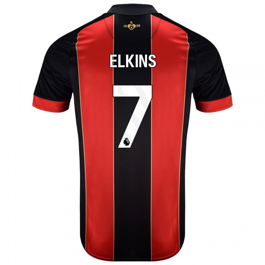 Niño Camiseta Elle Elkins #7 Rojo Negro 1ª Equipación 2024/25 La Camisa Chile