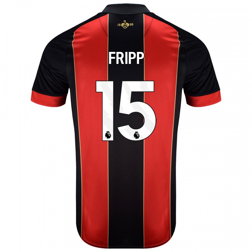 Niño Camiseta Kelly Fripp #15 Rojo Negro 1ª Equipación 2024/25 La Camisa Chile