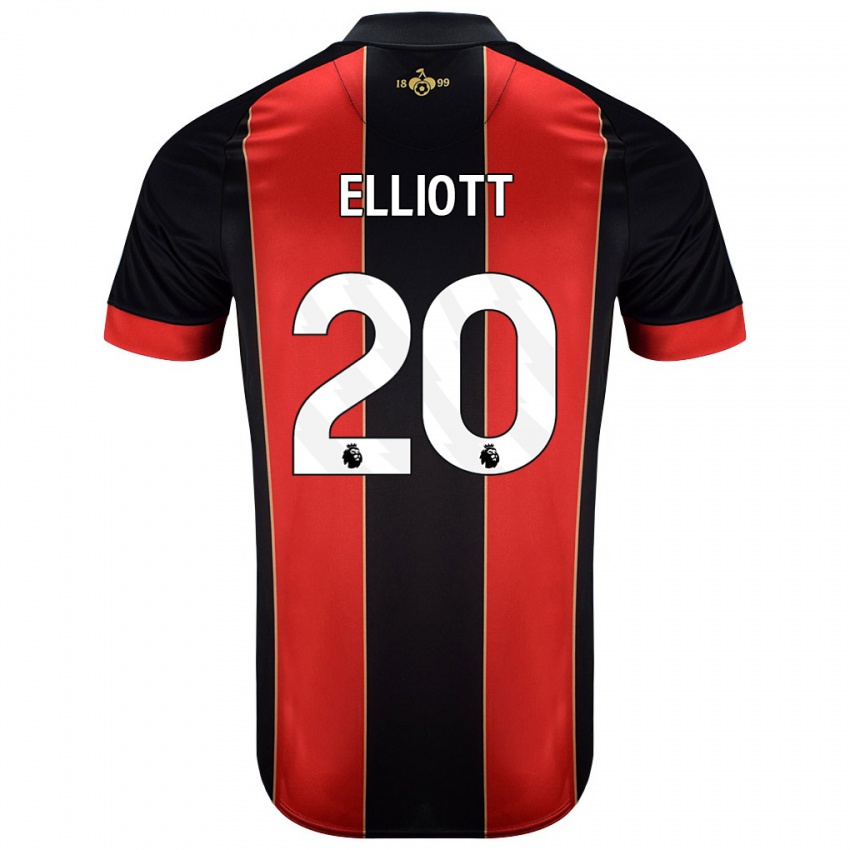 Niño Camiseta Kaitlyn Elliott #20 Rojo Negro 1ª Equipación 2024/25 La Camisa Chile