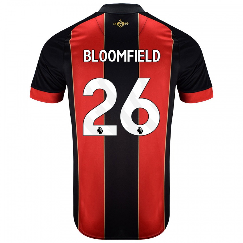 Niño Camiseta Erin Bloomfield #26 Rojo Negro 1ª Equipación 2024/25 La Camisa Chile