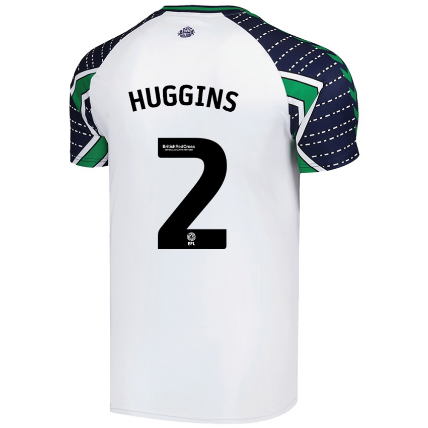 Niño Camiseta Niall Huggins #2 Blanco 2ª Equipación 2024/25 La Camisa Chile