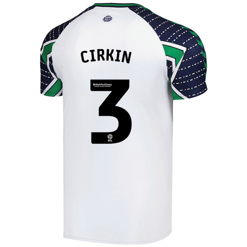 Niño Camiseta Dennis Cirkin #3 Blanco 2ª Equipación 2024/25 La Camisa Chile