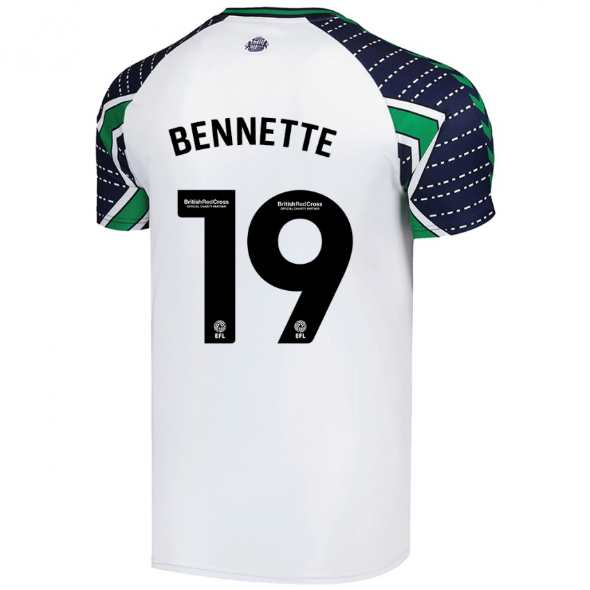 Niño Camiseta Jewison Bennette #19 Blanco 2ª Equipación 2024/25 La Camisa Chile