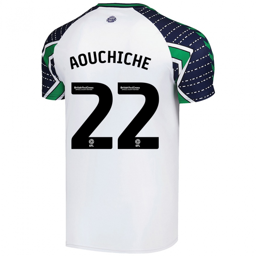 Niño Camiseta Adil Aouchiche #22 Blanco 2ª Equipación 2024/25 La Camisa Chile