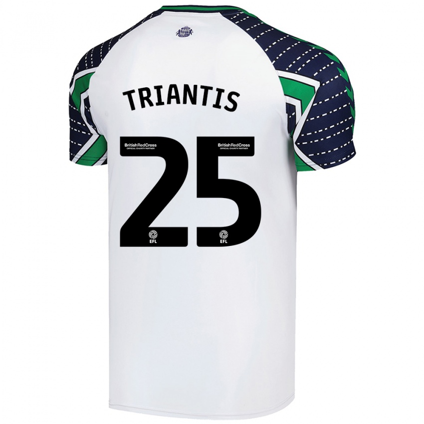 Niño Camiseta Nectarios Triantis #25 Blanco 2ª Equipación 2024/25 La Camisa Chile