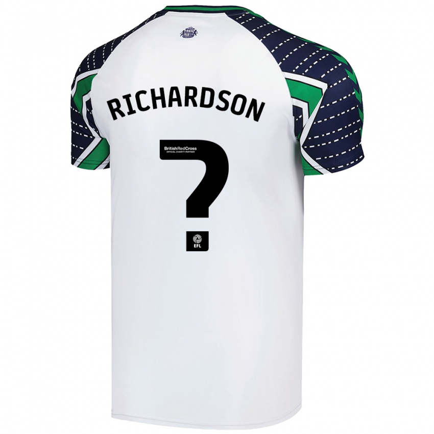 Niño Camiseta Adam Richardson #0 Blanco 2ª Equipación 2024/25 La Camisa Chile