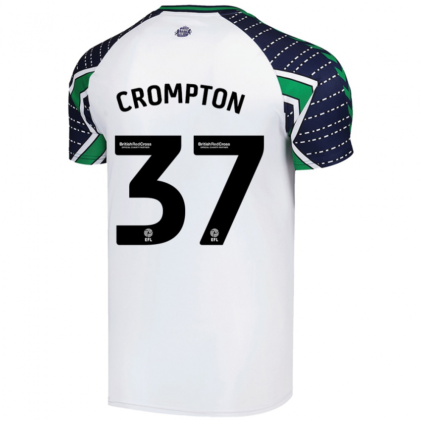 Niño Camiseta Ben Crompton #37 Blanco 2ª Equipación 2024/25 La Camisa Chile