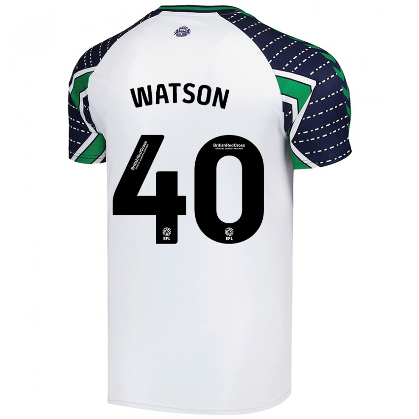 Niño Camiseta Tom Watson #40 Blanco 2ª Equipación 2024/25 La Camisa Chile