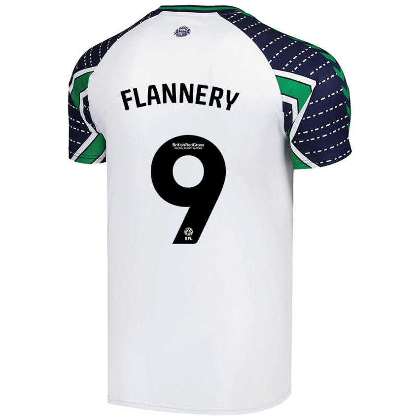 Niño Camiseta Keira Flannery #9 Blanco 2ª Equipación 2024/25 La Camisa Chile