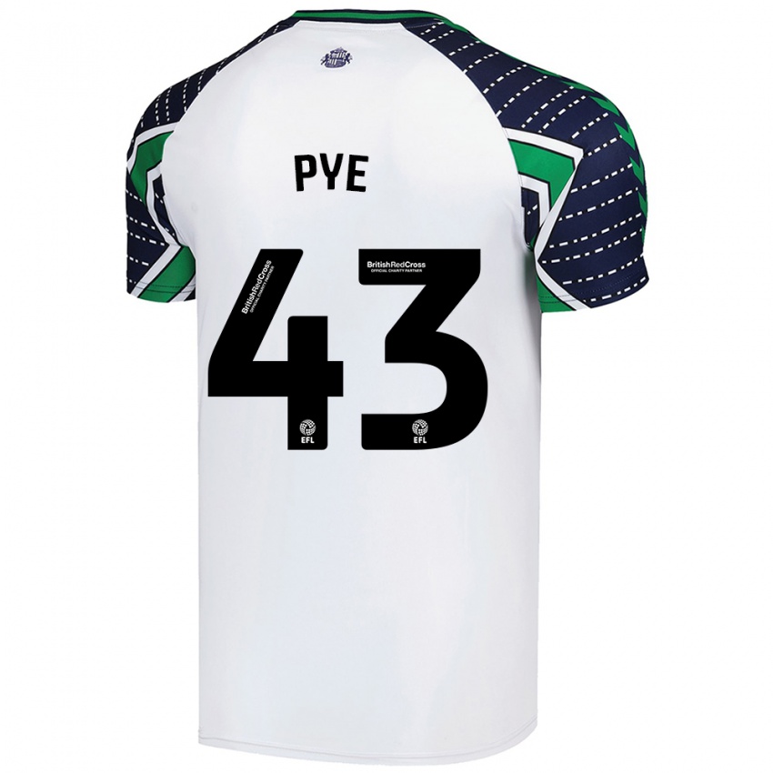 Niño Camiseta Connor Pye #43 Blanco 2ª Equipación 2024/25 La Camisa Chile