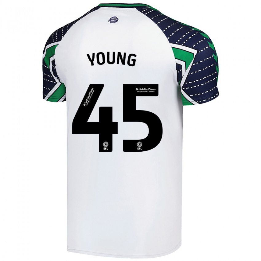 Niño Camiseta Matthew Young #45 Blanco 2ª Equipación 2024/25 La Camisa Chile