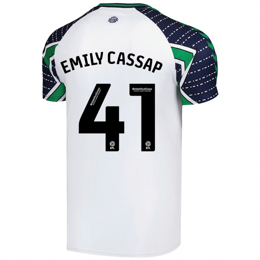 Niño Camiseta Emily Cassap #41 Blanco 2ª Equipación 2024/25 La Camisa Chile