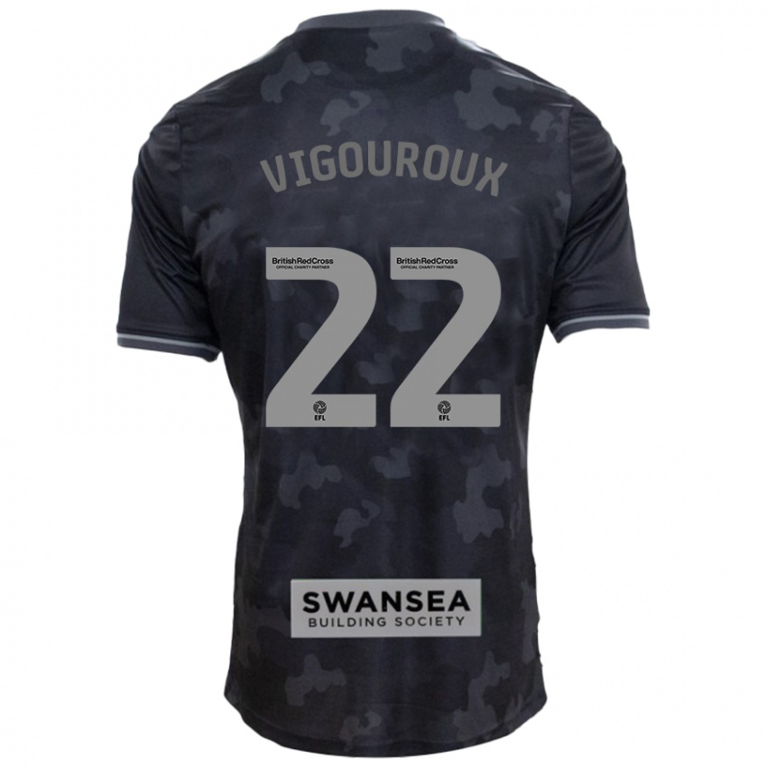 Niño Camiseta Lawrence Vigouroux #22 Negro 2ª Equipación 2024/25 La Camisa Chile