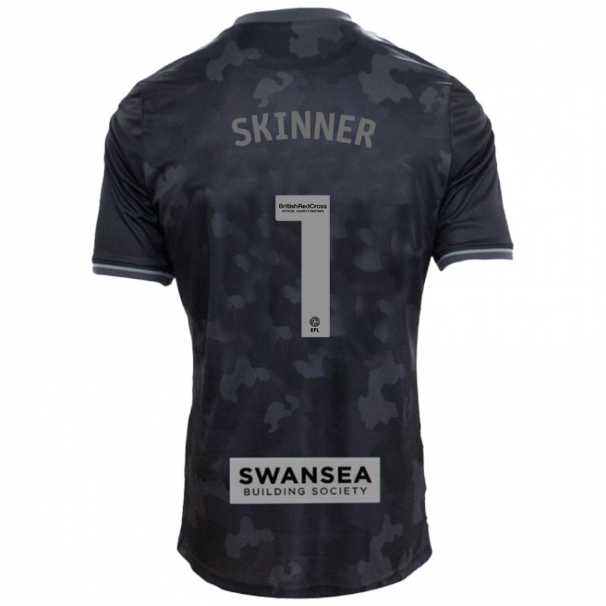 Niño Camiseta Claire Skinner #1 Negro 2ª Equipación 2024/25 La Camisa Chile