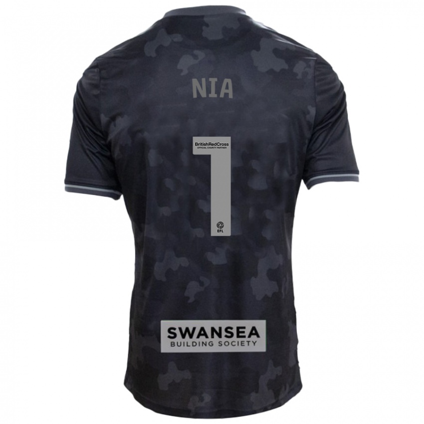 Niño Camiseta Ffion Rees Nia #1 Negro 2ª Equipación 2024/25 La Camisa Chile