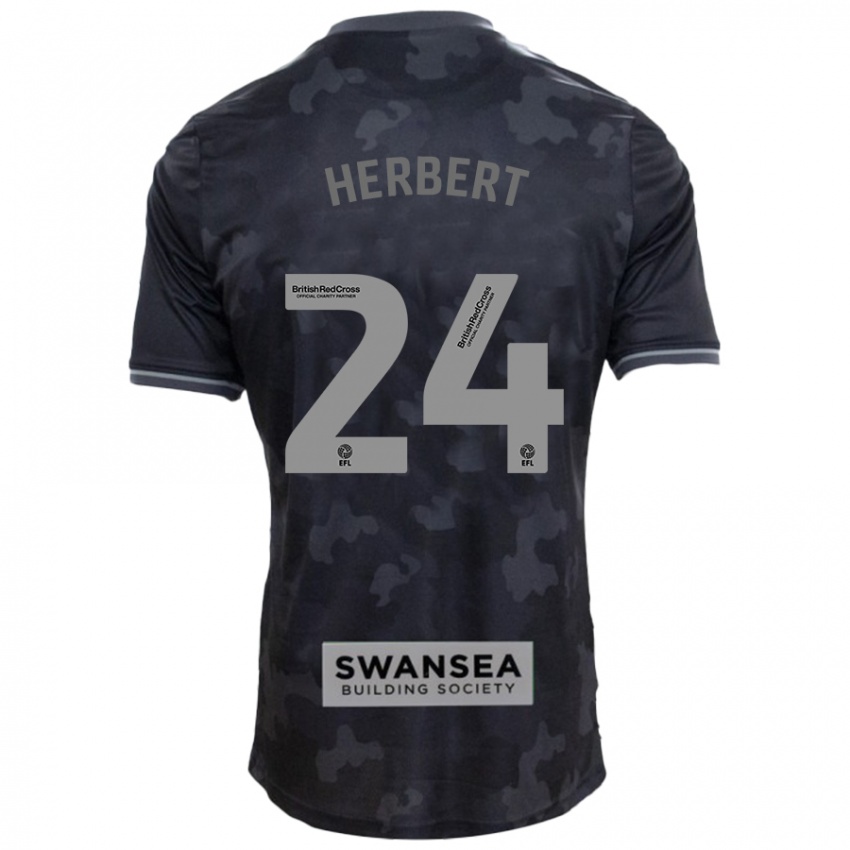 Niño Camiseta Chelsea Herbert #24 Negro 2ª Equipación 2024/25 La Camisa Chile