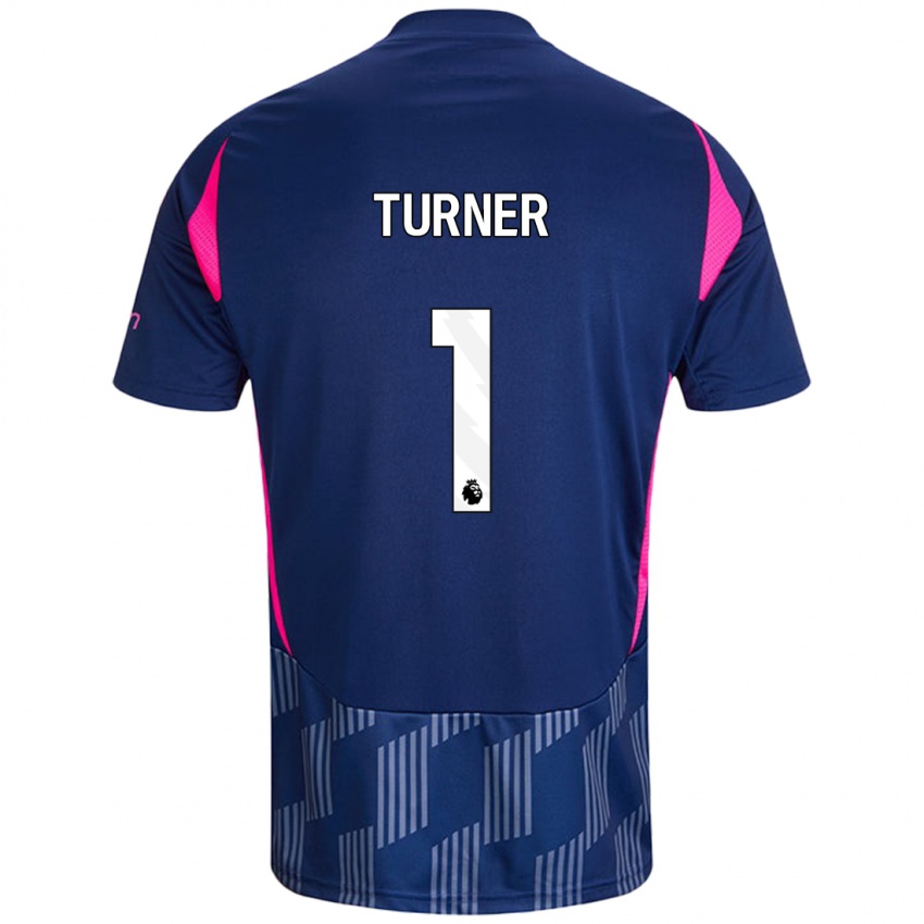 Niño Camiseta Matt Turner #1 Azul Real Rosa 2ª Equipación 2024/25 La Camisa Chile