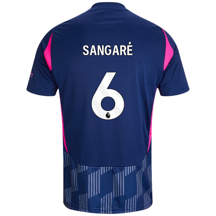 Niño Camiseta Ibrahim Sangare #6 Azul Real Rosa 2ª Equipación 2024/25 La Camisa Chile