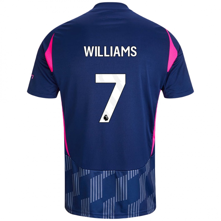 Niño Camiseta Neco Williams #7 Azul Real Rosa 2ª Equipación 2024/25 La Camisa Chile