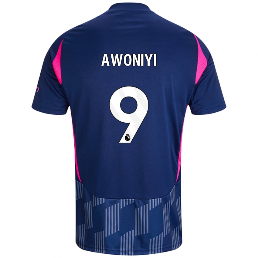 Niño Camiseta Taiwo Awoniyi #9 Azul Real Rosa 2ª Equipación 2024/25 La Camisa Chile