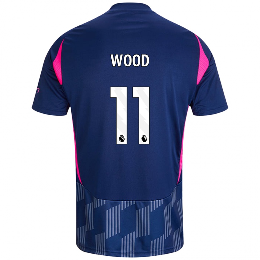 Niño Camiseta Chris Wood #11 Azul Real Rosa 2ª Equipación 2024/25 La Camisa Chile