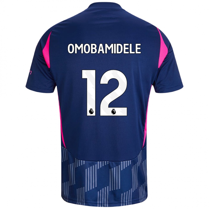 Niño Camiseta Andrew Omobamidele #12 Azul Real Rosa 2ª Equipación 2024/25 La Camisa Chile