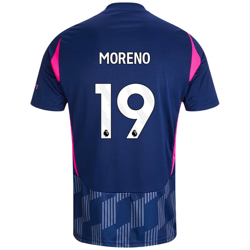 Niño Camiseta Álex Moreno #19 Azul Real Rosa 2ª Equipación 2024/25 La Camisa Chile