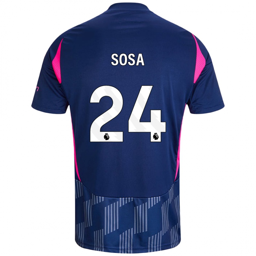 Niño Camiseta Ramón Sosa #24 Azul Real Rosa 2ª Equipación 2024/25 La Camisa Chile