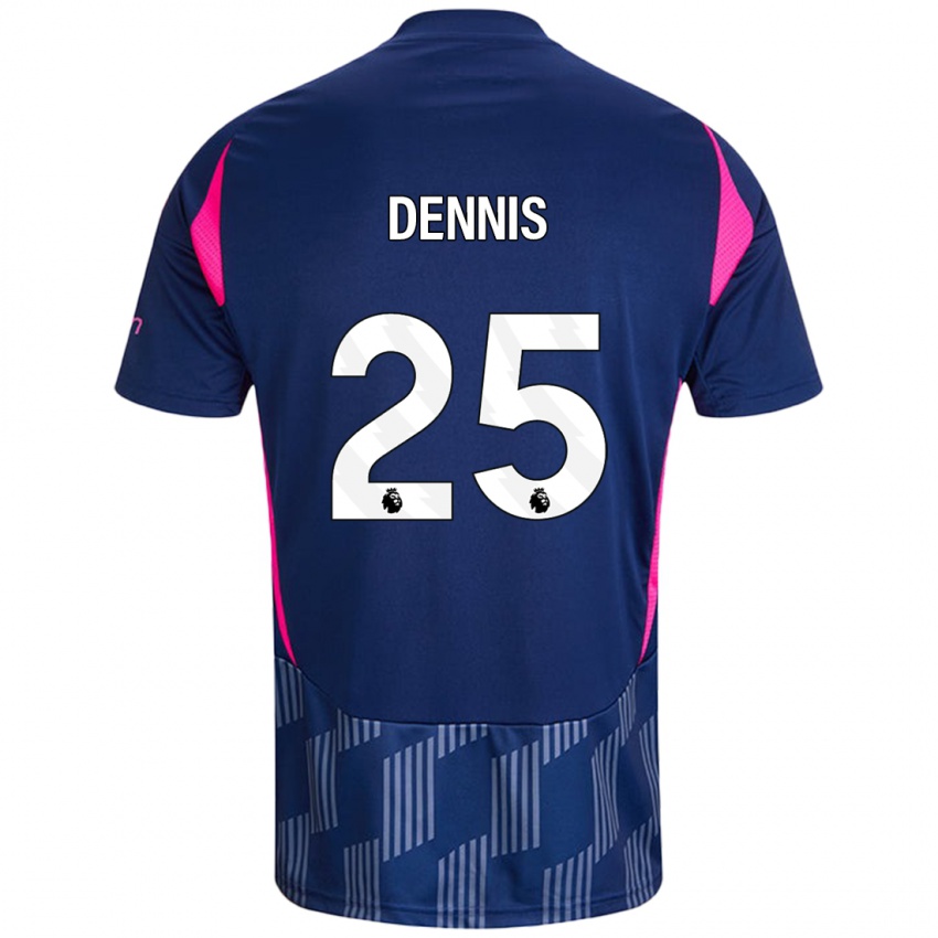 Niño Camiseta Emmanuel Dennis #25 Azul Real Rosa 2ª Equipación 2024/25 La Camisa Chile