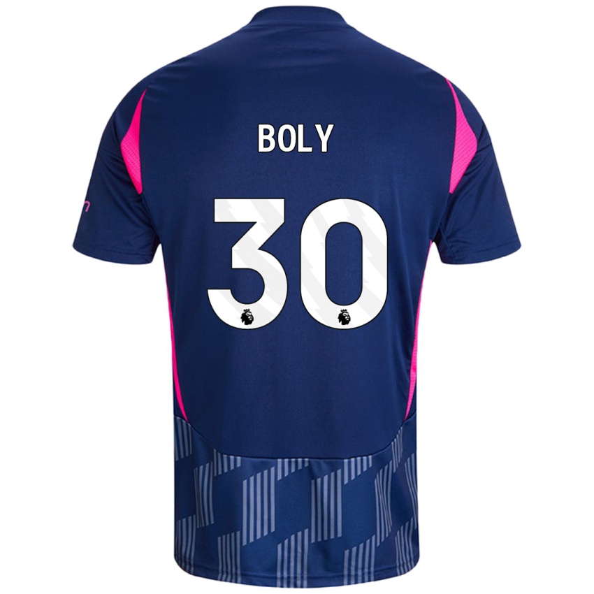 Niño Camiseta Willy Boly #30 Azul Real Rosa 2ª Equipación 2024/25 La Camisa Chile