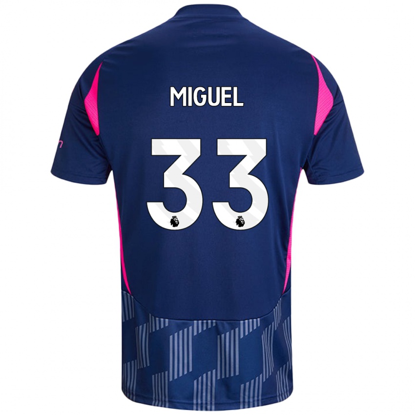 Niño Camiseta Carlos Miguel #33 Azul Real Rosa 2ª Equipación 2024/25 La Camisa Chile