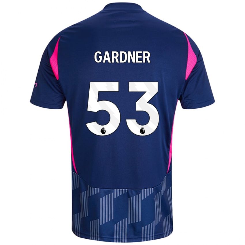 Niño Camiseta Joe Gardner #53 Azul Real Rosa 2ª Equipación 2024/25 La Camisa Chile