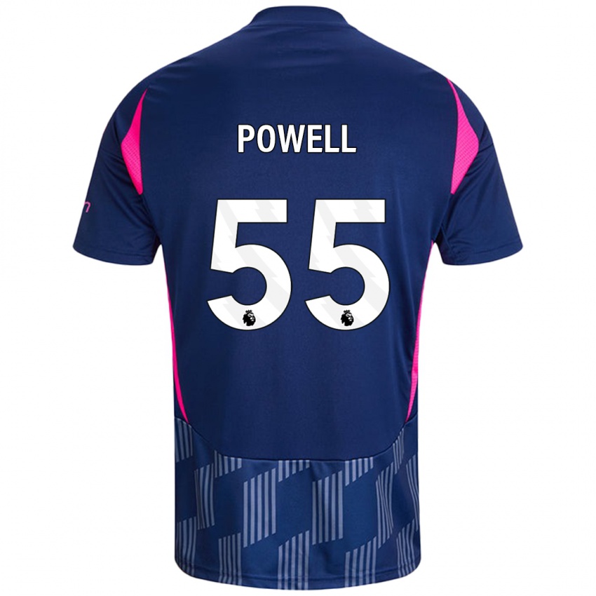 Niño Camiseta Josh Powell #55 Azul Real Rosa 2ª Equipación 2024/25 La Camisa Chile