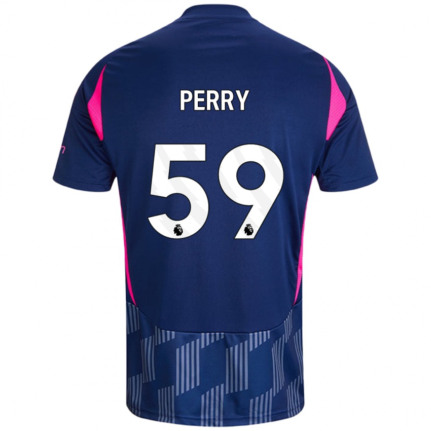 Niño Camiseta Ben Perry #59 Azul Real Rosa 2ª Equipación 2024/25 La Camisa Chile