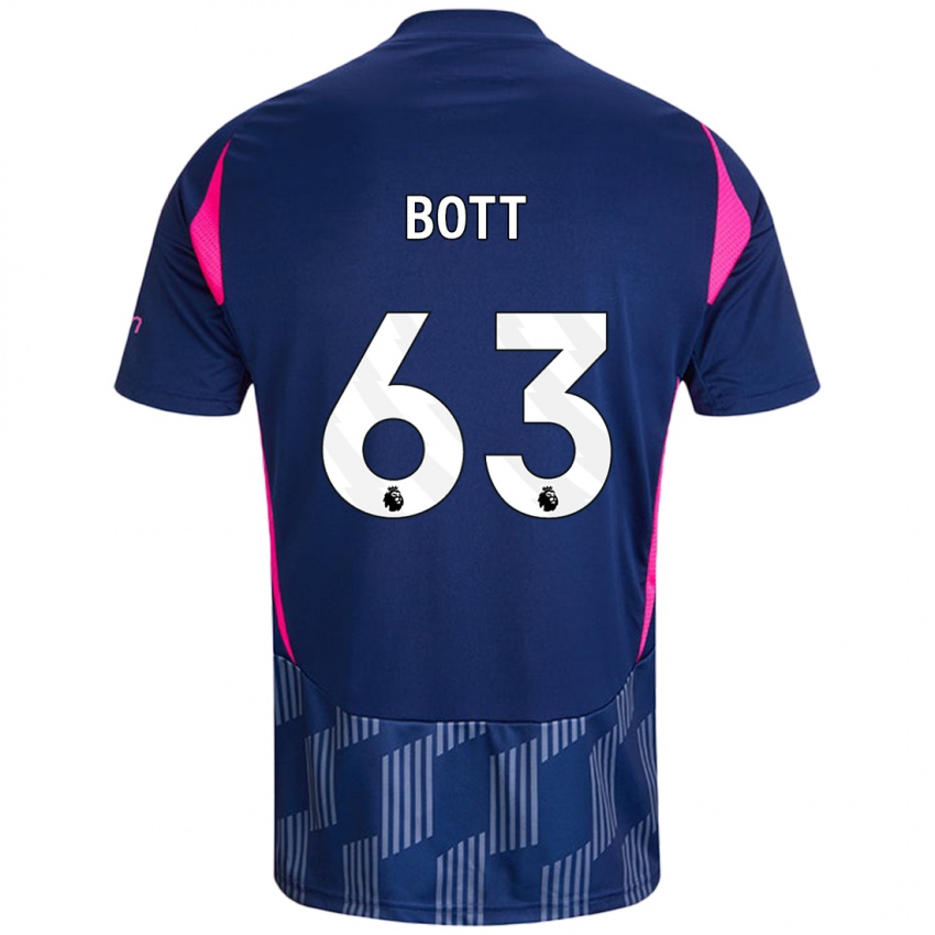 Niño Camiseta Aaron Bott #63 Azul Real Rosa 2ª Equipación 2024/25 La Camisa Chile