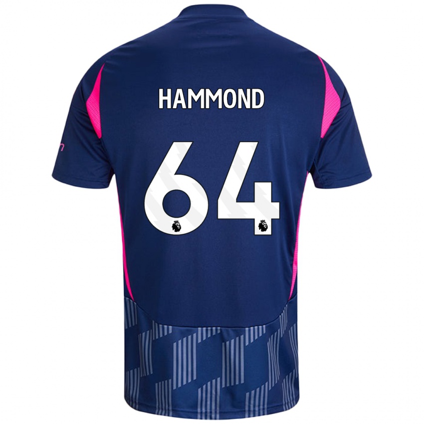 Niño Camiseta Ben Hammond #64 Azul Real Rosa 2ª Equipación 2024/25 La Camisa Chile